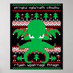 Cthulhu Cultist Christmas Cthulhu Ugly Christmas S Poster
