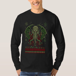 Cthulhu Evil Squid God Holiday Fun Ugly Christmas  T-Shirt