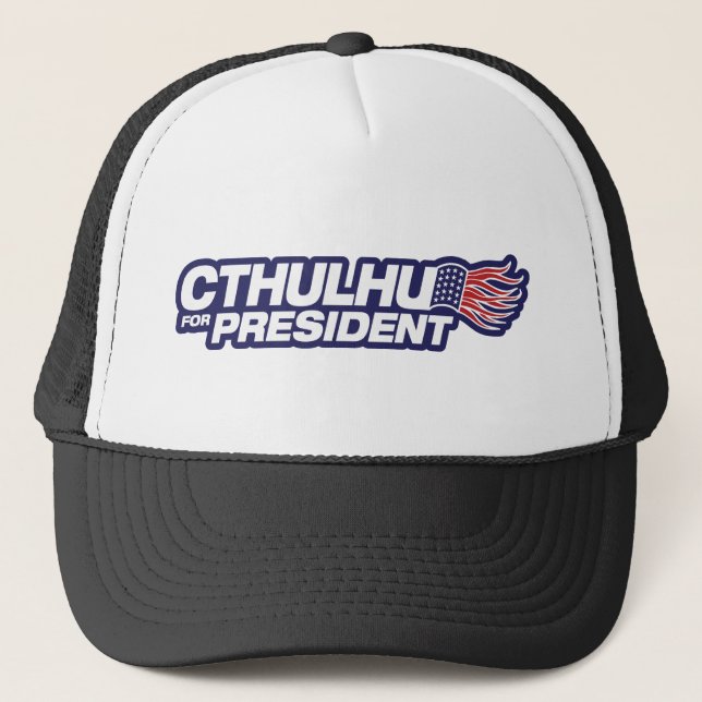cthulhu for president trucker hat (Front)