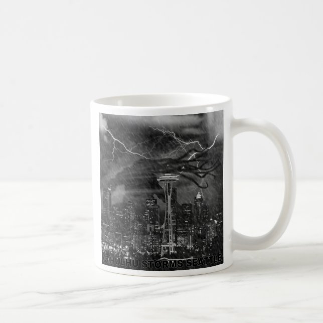 Cthulhu in the Seattle Rain Coffee Mug (Right)