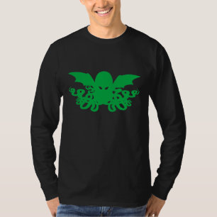 Cthulhu Long Sleeve T-Shirt - Green + Black