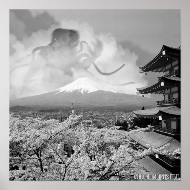Cthulhu Mounts Fuji Poster (Front)