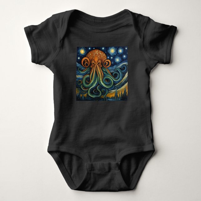 Cthulhu Post-Impressionism Baby Bodysuit (Front)