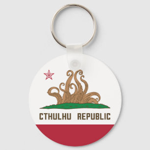 Cthulhu Republic California Flag Lovecraft Key Ring