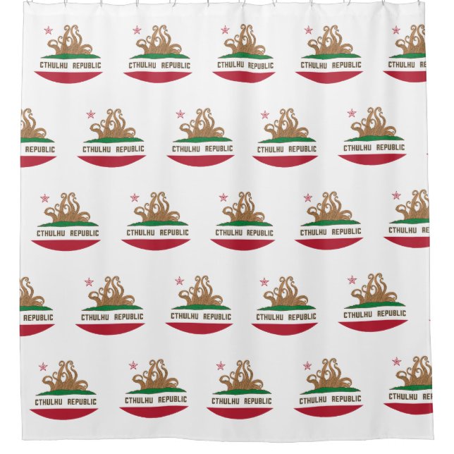 Cthulhu Republic California Flag Lovecraft Shower Curtain (Front)