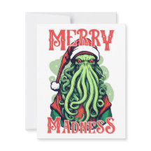 Cthulhu Santa's Merry Madness Gaze XMAS Card