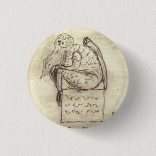 Cthulhu sketch by Lovecraft 3 Cm Round Badge