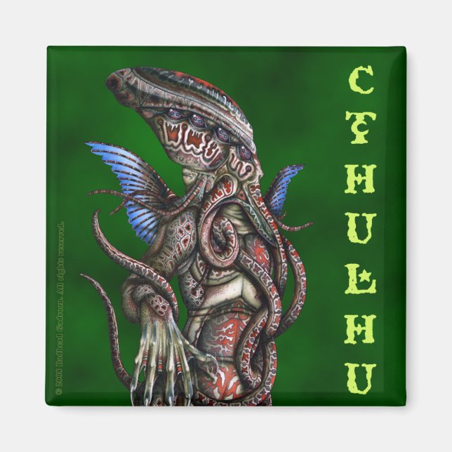 Cthulhu Square Magnet (Front)