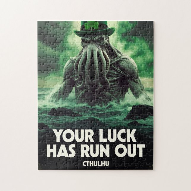 Cthulhu St Patrick's Day Your Luck Has Run Out Jigsaw Puzzle (Vertical)