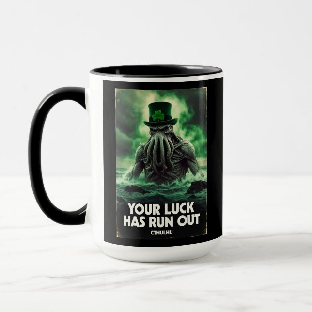 Cthulhu St Patrick's Day Your Luck Has Run Out Mug (Left)