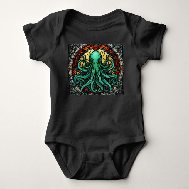 Cthulhu Stained Glass Baby Bodysuit (Front)