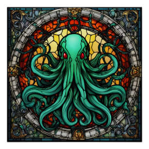 Cthulhu Stained Glass Poster