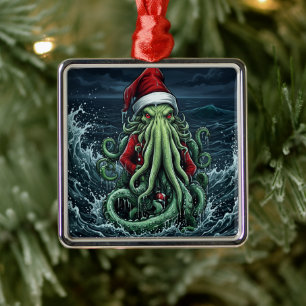 Cthulhu Yuletide Reign Lovecraft Horror Christmas Metal Tree Decoration