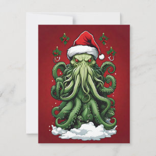 Cthulhu's Yuletide Reign: A Terrifying Christmas Holiday Card
