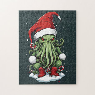 Cthulhu's Yuletide Reign: A Terrifying Christmas Jigsaw Puzzle