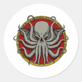 Cthulu Crest Classic Round Sticker