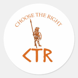 CTR CHOOSE THE RIGHT LDS BYU CLASSIC ROUND STICKER