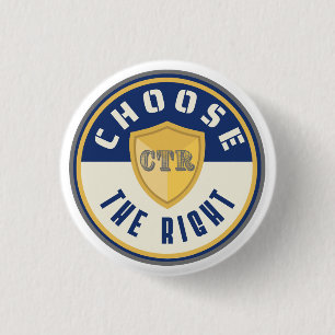 CTR Choose the Right LDS Primary keychain gift 3 Cm Round Badge