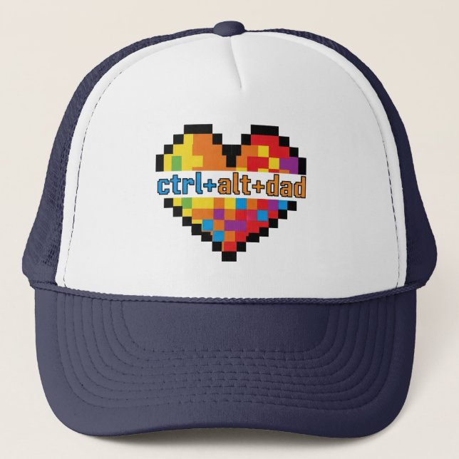 ctrl + alt + dad Geek Dad Trucker Hat (Front)
