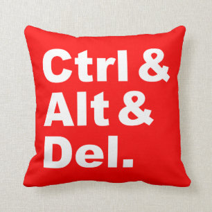 Ctrl & Alt & Del Pillow (inverse colours)
