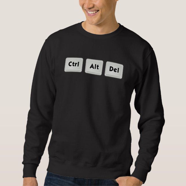 CTRL ALT DEL Three Finger Salute  Design Sweatshirt (Front)