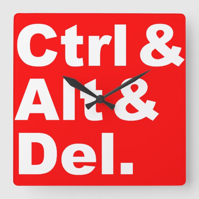 Ctrl & Alt & Del Wall Clock (Front)