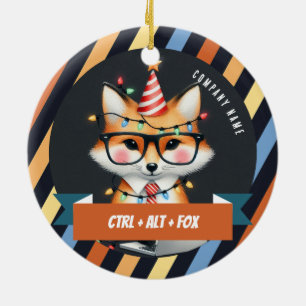 Ctrl + Alt + Fox-  Office Christmas  Ceramic Tree Decoration
