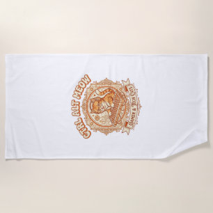 Ctrl Alt Meow Cat Gamer Tech Vintage Vector Art Sh Beach Towel