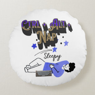 Ctrl + Alt + Nap Throw Pillow Funny Geeky Nap