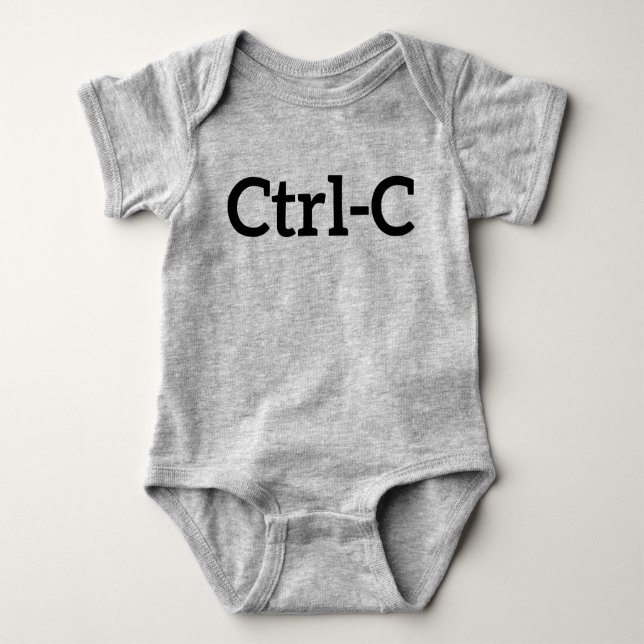 Ctrl-C Twins Baby Bodysuit (Front)
