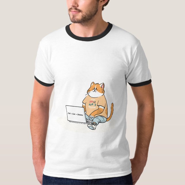 Ctrl Cat Delete Funny Cat Laptop Tee (Front)