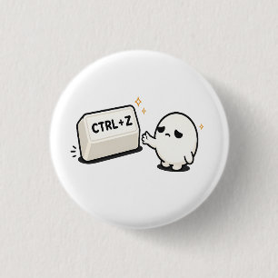 Ctrl Z Undo Mistakes - Funny Tech Cute Character 3 Cm Round Badge
