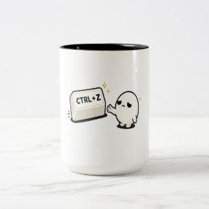 Ctrl Z Undo Mistakes - Funny Tech Cute Character Two-Tone Coffee Mug