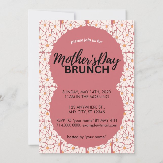 Ctue Floral Mother's Day Brunch Invitation (Front)
