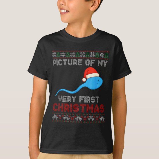 Cture Of My Very First Christmas Joke Funny Xmas  T-Shirt (Front)