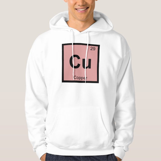 Cu - Copper Chemistry Periodic Table Symbol Hoodie (Front)