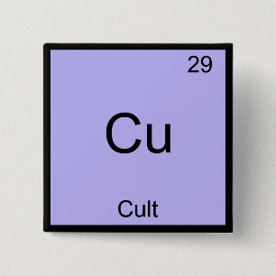 Cu - Cult Funny Chemistry Element Symbol T-Shirt 15 Cm Square Badge