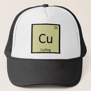 Cu - Curling Sports Chemistry Periodic Table Trucker Hat