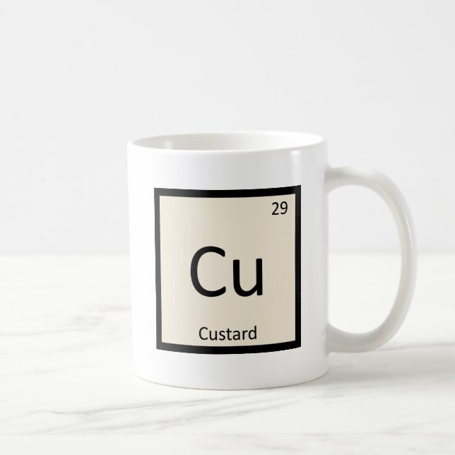 Cu - Custard Chemistry Periodic Table Symbol Coffee Mug (Right)