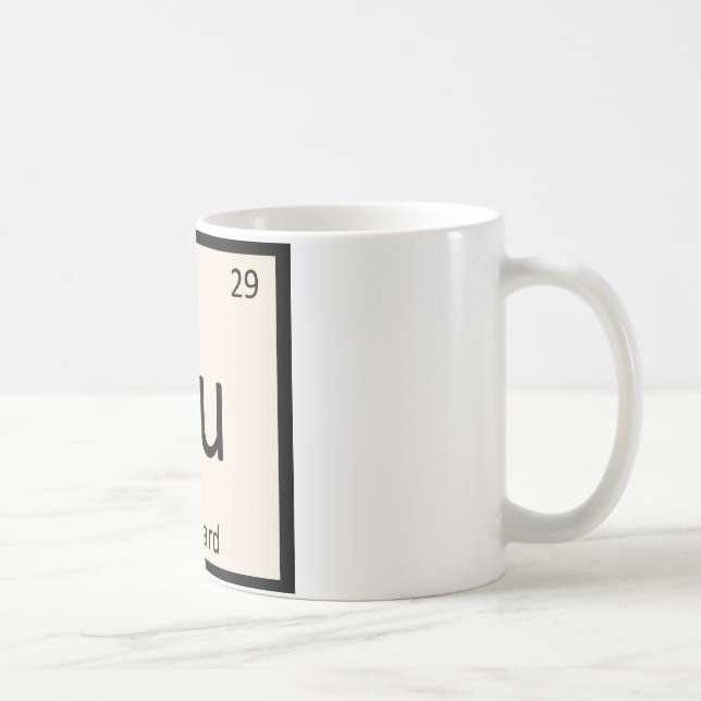 Cu - Custard Chemistry Periodic Table Symbol Coffee Mug (Right)