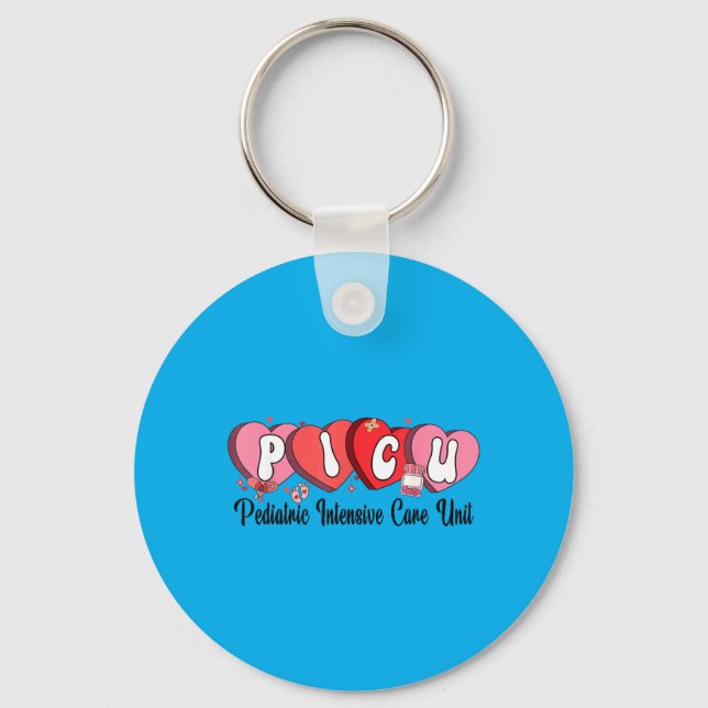 Cu Nurse Valentine Heart Paediatrics Intensive Car Key Ring (Front)