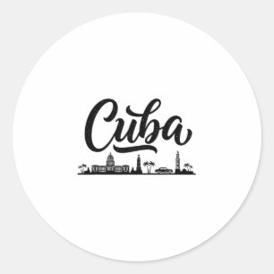 Cu Skyline Travel Vacation Outfits  Classic Round Sticker