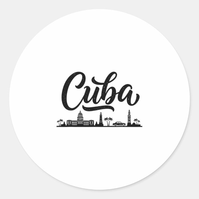 Cu Skyline Travel Vacation Outfits  Classic Round Sticker (Front)