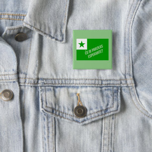 Ĉu vi parolas Esperante? 15 Cm Square Badge