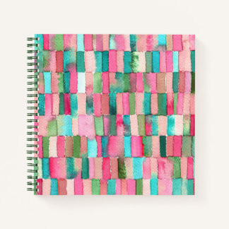 Cuaderno cuadrado con diseño de acuarela notebook