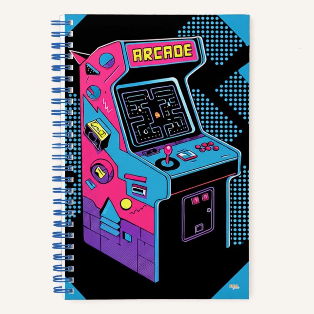 Cuaderno Cuadriculado Arcade Retro Gridded Notebook (Front)