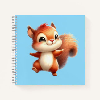 Cuaderno espiral con diseño de linda ardilla notebook