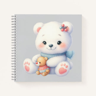 Cuaderno espiral con diseño de lindo osito notebook