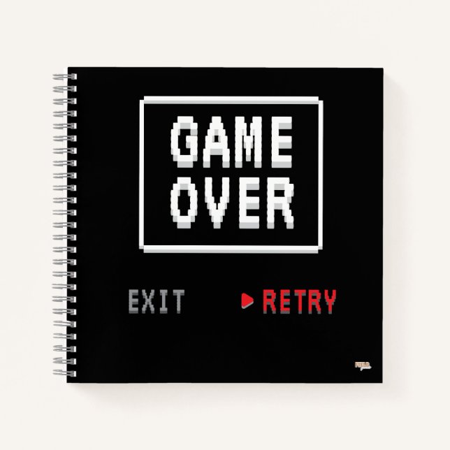 Cuaderno Game Over Retry Insert Coin Notebook (Front)