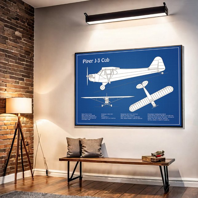 Cub Aeroplane - Aeroplane Blueprint Plans ABD Poster (Creator Uploaded)